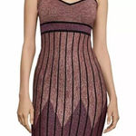 BCBGMAXAZRIA BCBG Holiday Cocktail Dress Purple Metallic Knit Sparkly Festive Bodycon Photo 0