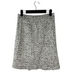 Tory Burch Cream Navy Tweed Knee Length Skirt Wool Blend Size 0 Photo 4