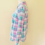 Talbots pastel madras plaid button down size small Photo 3