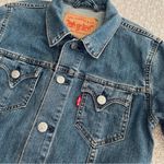 Levi's  Western Trucker Blue Denim Jean Jacket Cropped Juniors Size L (M) Photo 7