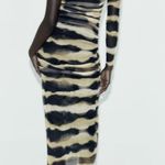 ZARA Tie Dye Stripe Print Tulle Dress Photo 1