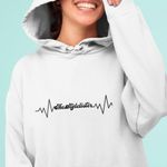 Custom White Long Sleeve Graphic Hoodie Sweater Size M Photo 0