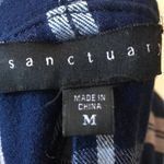 Sanctuary  Plaid Button Down Shirt with Tie Back Blue Pink Women's Size Medium Photo 8