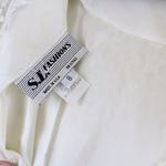 Vintage 90s SL Fashions Cream Lace Black Babydoll Scalloped Dress Size 8 Photo 7