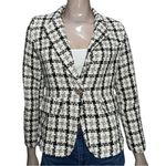 Femme Fatale NWT Women’s XS Black White Plaid Cotton Blend Tweed Jacket Blazer Photo 1