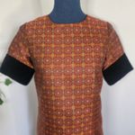 Luella Bartley Orange with Velvet Mid Length Dress Size 36 Photo 1