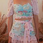 Dolls Kill x Holly Hobbie Floral Milkmaid Top and Mini Skirt Set Photo 0