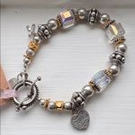 Swarovski crystal NWT Courage Heart bracelet Sterling & gold filled Silver Photo 1