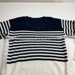 Sundays  Alder Side‎ Button Navy Blue White Striped Sweater *SEE MEASUREMENTS Photo 5