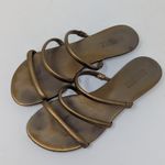 Schutz Flat Gladiator Slip On Sandal Gold Size 6.5 Photo 10