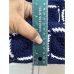 Granny Square Purse Blue/White Handmade Crocheted Medium Size No Lining/pockets Blue Photo 3