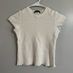 Brandy Melville  Whitr Ribbed Short Sleeve Top Size XS Photo 0