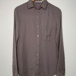 Alexander Wang T by  Taupe Washed Tencel Snap Button Shirt Size XS Photo 0