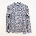 Movetes Sun Flex Mock Neck Long Sleeve Leopard Top Golf Outdoors Rash Guard XS Blue Photo 1