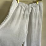 Japna  100% gauze cotton white boho pull on elastic waist wide leg pants XL​​ Photo 6