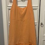 Lulus Feel the Sunshine Washed Orange Tassel Mini Dress Photo 1