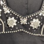 Vintage 80s Lew Magram Beaded Embellished Pearl Top Long Sleeve Womens Medium Photo 3