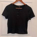 Black short sleeve thermal crop top Size M Photo 0