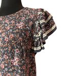 Cynthia Rowley  Floral Flutter Sleeve Blouse Women's Small Photo 3