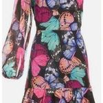 Boston Proper One Shoulder Butterfly Print Dress Black Multi Photo 1