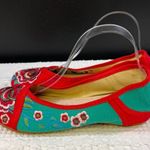Cinak Women's Red/Blue Floral Shoes/Flats Sz 41 SKU 4918 Red Photo 3