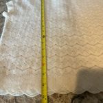 Vintage Crop Sweater Knit Crochet Scalloped Hem Cream Ivory Size Small Collar Photo 6