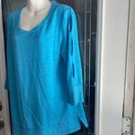 H by Halston Blue Long Cut Out Sleeves Tunic Top Womens Super Soft Sz M Photo 1