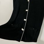 Vintage 90’s Slinky Brand Black Jersey Button Top Y2K White Trim Flare Sleeve M Size M Photo 7