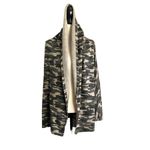 Lucky Brand Hoodie Camo Flyaway Sweatshirt Open front cardigan. Sz.M Photo 1