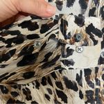 Equipment  Silk Shirt Womens Size Medium Brown Animal Print Long Sleeve Button Up Photo 5