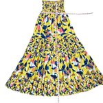 Maaji NEW  Strapless Long Smocked Tiered Maxi Dress Floral Sunshine Print Size M Photo 7