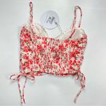 Princess Polly NWT  Maddie Top Crop Floral Pink White Ruched Shirred Crop Size 4 Photo 7