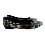 No Boundaries  Women's Black Rhinestone Ballet Flats Shimmer Slip On Memory Foam Photo 4