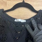 ZARA Womens Black Crochet Sleeveless Top Summer Casual Size M Photo 8