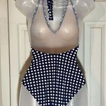 J.Crew Navy Blue & White Polka Dot Swimsuit 6 Photo 7