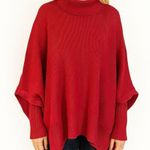 Zenana ribbed fuschia mock neck exposed seam oversized sweater XL Photo 0