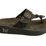 Alegria  37/US 6.5 Women CAR-485 Carina Night Poppy Platform Sandals Thong Black Photo 0