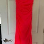 La Femme size 12 coral dress with open back and butt scrunch Photo 0