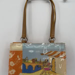 Vintage Style Colorful Illustration Vacation Beach Cafe Shoulder Bag Y2k PVC Orange Photo 0