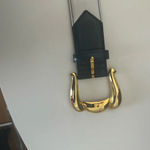 Classic 80’s Escada Gold Flower Charm Belt Navy Blue White 42 Germany Photo 1