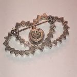 Angel Brand Elegant Silver Tone and Red Rhinestone Heart Brooch Photo 2