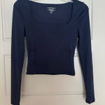 Harper & Ivy Double Lined Long Sleeve Shirt Blue Photo 0