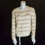 Fate Cream & Tan Striped Sweater (S) Tan Photo 1