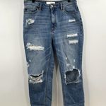 KanCan Medium Wash High Rise Distressed Jean Size 28 Blue Photo 0