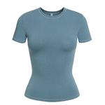 SKIMS  cotton jersey tshirt kyanite blue size large New with tag Photo 0