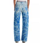 MOTHER Superior Wide Leg Jeans Blue Leaf Butterfly Print Light Wash size 26 Photo 2