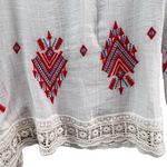 Gibson Latimer  Poncho Top Women S White Red Embroider Crochet Boho Chic Festival Photo 4