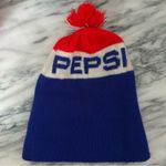 Pepsi Vintage Beanie Pom Pom Hat Red White Blue Logo Photo 3