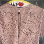 Eliza J  Mauve Lace Floral Formal Dress Belted Short Sleeves Cocktail Aline Sz 4 Photo 2