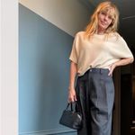 Quince  Brushed Short Sleeve Lounge Tee in Heather Oatmeal Cream XS Photo 7